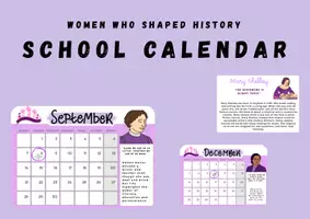 Vista previa - Decoración del aula - School Calendar 26-27 WOMEN WHO SHAPED HISTORY - página 1
