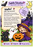Vorschau - Mal- und Bastelvorlagen - Mein erstes Halloween-Malbuch 🎃 | Ausmalbilder für Kinder von 3–5 Jahren | 50+ Seiten - Seite 1