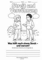 Vorschau - Arbeitsblätter - Freundschaft & Zusammenleben – 3 Ausmalbilder mit Denkfragen | Ethik & PP - Seite 2