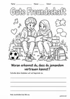 Vorschau - Arbeitsblätter - Freundschaft & Zusammenleben – 3 Ausmalbilder mit Denkfragen | Ethik & PP - Deckblatt