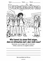 Vorschau - Arbeitsblätter - Freundschaft & Zusammenleben – 3 Ausmalbilder mit Denkfragen | Ethik & PP - Seite 1