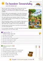 Vorschau - Arbeitsblätter - Ein besonderer Sommerschultag | Lesetext, Leseverständnis & Reflexion - Seite 1