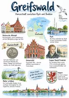 Vorschau - Arbeitsblätter - Lernplakat + Arbeitsblätter "Greifswald" + Lösung & MP3 + Mindmap + Infografik - Deckblatt