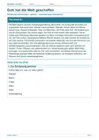 Vorschau - Arbeitsblätter - Arbeitsblatt Religion Klasse 1 – Gott hat die Welt geschaffen - Deckblatt