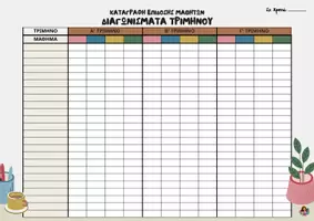 Προεπισκόπηση - Υποστηρικτικό υλικό / Ειδική αγωγή - Καταγραφή επίδοσης μαθητών στα διαγωνίσματα τριμήνου - Σελίδα 3
