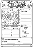 anteprima - Materiale di supporto/inclusione - Grammatica con l’immagine – Il ritorno a scuola - Pagina 1