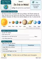 Vorschau - Stundenentwürfe - Die Erde im Weltall | Geographie Klasse 5 | Arbeitsblätter mit Lösungen - Seite 1