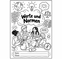 Vorschau - Arbeitsblätter - 2x Deckblatt Werte und Normen Eule - Seite 1