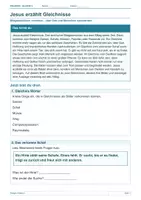 Vorschau - Arbeitsblätter - Arbeitsblatt Religion Klasse 2 – Jesus erzählt Gleichnisse - Deckblatt