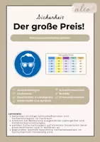 Vorschau - Arbeitsblätter - Sicheheit im Labor und Fachräumen: Der große Preis Spiel - Deckblatt
