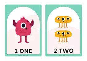Προεπισκόπηση - Flashcards - Cute Numbers 1–10 Flashcards | English Vocabulary | 2 Sizes - Σελίδα 2