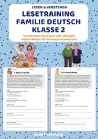 Vorschau - Stundenentwürfe - Leseverständnis Familie – Klasse 2 | 10 Lesetexte mit Fragen & Lösungen - Deckblatt
