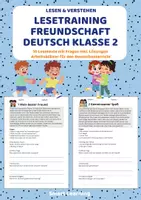 Vorschau - Stundenentwürfe - Leseverständnis Freundschaft – Klasse 2 | 10 Lesetexte mit Fragen & Lösungen - Deckblatt