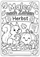Vorschau - Arbeitsblätter - Malen nach Zahlen - Herbst - Deckblatt