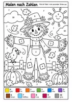 Vorschau - Arbeitsblätter - Malen nach Zahlen - Herbst - Seite 2