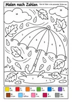 Vorschau - Arbeitsblätter - Malen nach Zahlen - Herbst - Seite 3