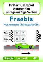 Vorschau - Spiele - Freebie | Präteritum Spiel: Autorennen (Klasse 3 / 4) - Deckblatt