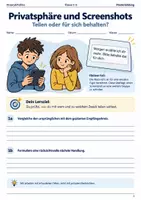 Vorschau - Arbeitsblätter - Privatsphäre und Screenshots Arbeitsheft Klasse 5–6 - Deckblatt