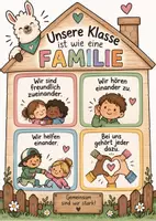 Vorschau - Arbeitsblätter - Materialpaket zum Buch "Unsere Klasse ist wie eine Familie" Lama und Pinguin Style - Deckblatt