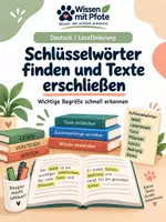 Vorschau - Arbeitsblätter - Schlüsselwörter finden & Texte erschließen – Lesestrategien für Klasse 3–4 - Deckblatt