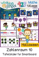 Vorschau - Präsentationen/Tafelbilder - Zahlenraum 10 | Anzahl & Mengenerfassung | Halloween | Klasse 1 | Digitale Tafelbilder - Seite 1