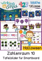 Vorschau - Präsentationen/Tafelbilder - Zahlenraum 10 | Anzahl & Mengenerfassung | Halloween | Klasse 1 | Digitale Tafelbilder - Deckblatt