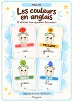 Aperçu - Affichage - Affichage des couleurs en anglais avec Pépin – 12 affiches A4 - Page de couverture