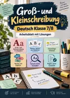 Vorschau - Unterrichtsreihen - Groß- und Kleinschreibung | Deutsch Klasse 7/8 | Arbeitsheft mit Lösungen - Deckblatt