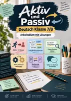 Vorschau - Unterrichtsreihen - Aktiv und Passiv | Deutsch Klasse 7/8 | Arbeitsheft mit Lösungen - Deckblatt