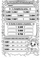 Vista previa - Hojas de trabajo - Prueba inicial de Matemáticas 4.º de Primaria Evaluación + solucionario - página 1