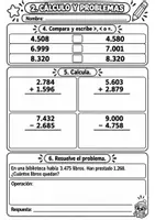 Vista previa - Hojas de trabajo - Prueba inicial de Matemáticas 4.º de Primaria Evaluación + solucionario - página 2