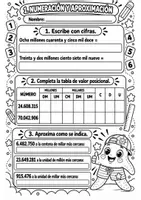 Vista previa - Hojas de trabajo - Prueba inicial de Matemáticas 6.º de Primaria Evaluación + solucionario - página 1