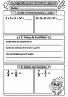 Vista previa - Hojas de trabajo - Prueba inicial de Matemáticas 6.º de Primaria Evaluación + solucionario - página 3