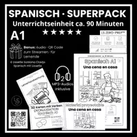 Vorschau - Arbeitsblätter - SUPERPACK Spanisch A1: Una cena en casa (90 Min.) - Deckblatt