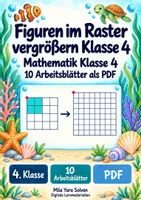 Vorschau - Arbeitsblätter - Figuren im Raster vergrößern Klasse 4 | Mathematik Klasse 4 | 10 Arbeitsblätter als PDF - Deckblatt