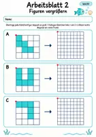 Vorschau - Arbeitsblätter - Figuren im Raster vergrößern Klasse 4 | Mathematik Klasse 4 | 10 Arbeitsblätter als PDF - Seite 2