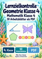 Vorschau - Arbeitsblätter - Lernzielkontrolle Geometrie Klasse 4 | Mathematik Klasse 4 | 10 Arbeitsblätter als PDF - Deckblatt