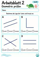 Vorschau - Arbeitsblätter - Lernzielkontrolle Geometrie Klasse 4 | Mathematik Klasse 4 | 10 Arbeitsblätter als PDF - Seite 2