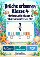 Vorschau - Arbeitsblätter - Brüche erkennen Klasse 4 | Mathematik Klasse 4 | 10 Arbeitsblätter als PDF - Deckblatt