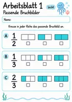 Vorschau - Arbeitsblätter - Brüche erkennen Klasse 4 | Mathematik Klasse 4 | 10 Arbeitsblätter als PDF - Seite 1