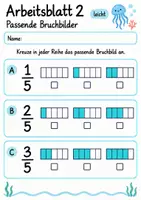 Vorschau - Arbeitsblätter - Brüche erkennen Klasse 4 | Mathematik Klasse 4 | 10 Arbeitsblätter als PDF - Seite 2