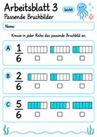 Vorschau - Arbeitsblätter - Brüche erkennen Klasse 4 | Mathematik Klasse 4 | 10 Arbeitsblätter als PDF - Seite 3
