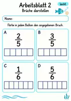 Vorschau - Arbeitsblätter - Brüche darstellen Klasse 4 | Mathematik Klasse 4 | 10 Arbeitsblätter als PDF - Seite 2