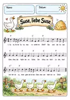 Vorschau - Stundenentwürfe - Suse, liebe Suse – Liederarbeitung | Bildkarten, Liedblatt, Leporello & Hörübungen - Seite 2