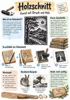 Vorschau - Arbeitsblätter - Lernplakat + Arbeitsblätter "Holzschnitt" + Lösung & MP3 + Infografik - Deckblatt