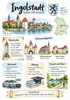 Vorschau - Arbeitsblätter - Lernplakat + Arbeitsblätter "Ingolstadt" + Lösung & MP3 + - Deckblatt