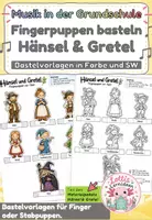 Vorschau - Mal- und Bastelvorlagen - Hänsel und Gretel – Fingerpuppen zur Oper | Bastelvorlagen für Musik, Deutsch & Rollenspiel - Deckblatt