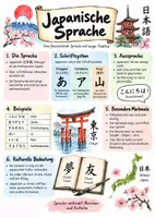 Vorschau - Arbeitsblätter - Lernposter + Arbeitsblätter "Japanische Sprache" + Lösung & MP3 + Infografik - Deckblatt
