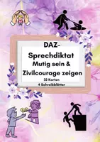 Vorschau - Stundenentwürfe - Dosendiktat / Schleichdiktat „Mutig sein & Zivilcourage zeigen“ 🦸 | 32 Karten mit Sprechanlässen - Deckblatt