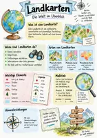 Vorschau - Arbeitsblätter - Lernplakat + Arbeitsblätter "Landkarte" + Lösung & MP3 + Infografik - Deckblatt